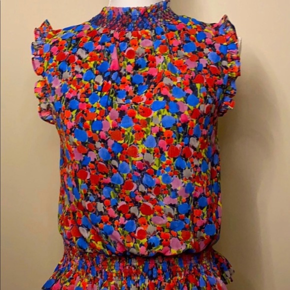 J Crew Multicolored Sleeveless Blouse, Size 2 - Picture 1 of 4
